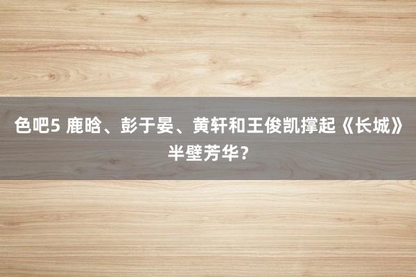 色吧5 鹿晗、彭于晏、黄轩和王俊凯撑起《长城》半壁芳华？