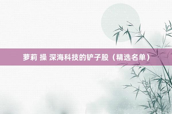 萝莉 操 深海科技的铲子股（精选名单）